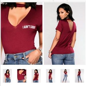 Deep V-neck T-shirt